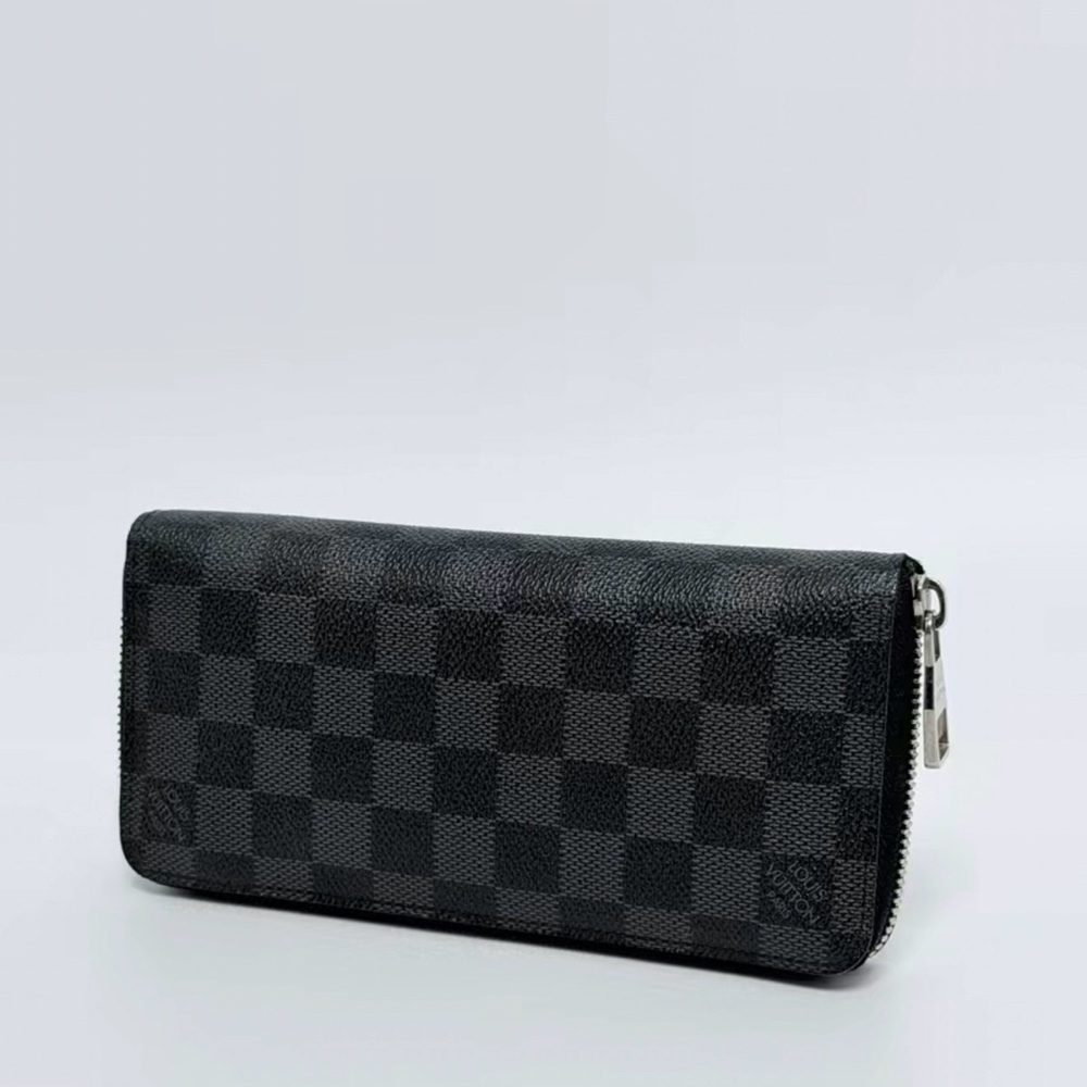 Louis Vuitton Black Damier Graphite Zip Around Wallet